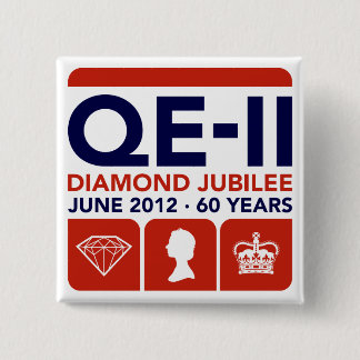 Diamond Jubilee Commemorative T-Shirt 2 Inch Square Button