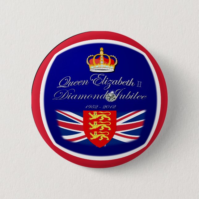 Diamond Jubilee Souvenir ~ button/Pin/badge 2 Inch Round Button (Front)