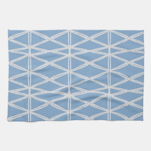Diamond Lattice contemporary modern triangle blue Kitchen Towel