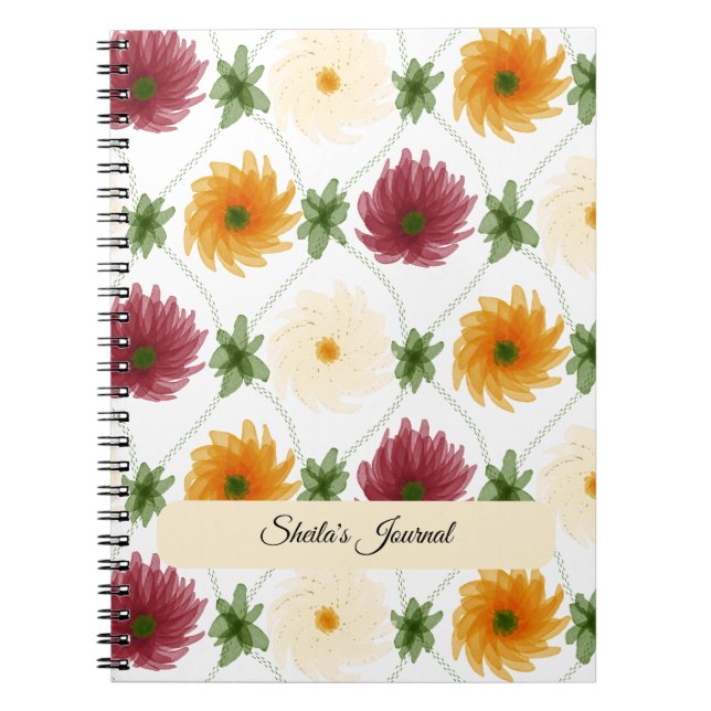 Diamond Lattice Pattern Multicoloured Notebook (Front)