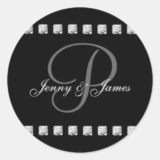 Diamond Letter P Names Wedding Stickers