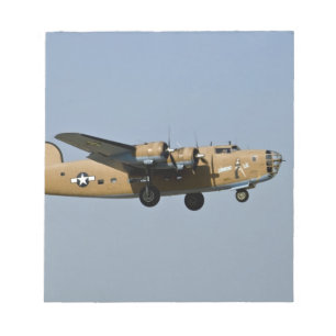 Diamond Lil B-24 Bomber, landing at Oshkosh, Notepad