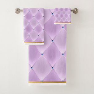DIAMOND LILAC GOLD BATHROOM TOWEL SET