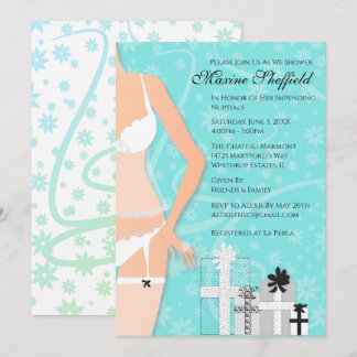 Diamond Lingerie Bridal Tiffany Green Invitation