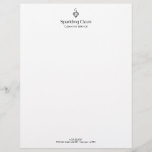 Diamond Logo House Cleaning Service Letterhead