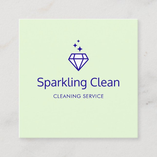 Diamond Logo Housekeeping Service Square Business Card (Front)
