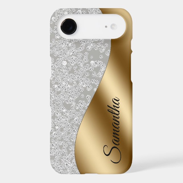 Diamond Look Bling Gold Metal Personalized (Back)