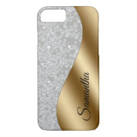 Diamond Look Bling Gold Metal Personalized