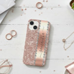 Diamond Look Glitter Calligraphy Name Rose Gold Case-Mate iPhone 14 Case<br><div class="desc">Any glitter or diamonds in design are photos and simulated. This design may be personalized in the area provided by changing the photo and/or text. Or it can be customized by clicking Personalize this Template and then choosing the click to customize further option and delete or change the colour of...</div>