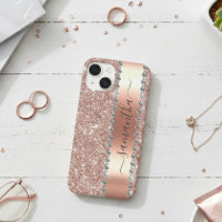 Diamond Look Glitter Calligraphy Name Rose Gold