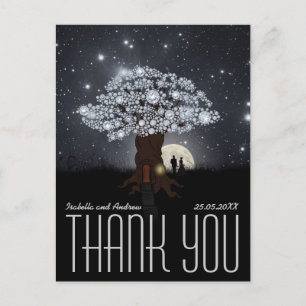 Diamond Love Tree - Wedding Thank You Postcard