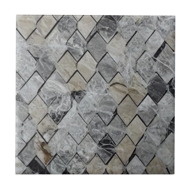 Diamond marble grey beige ceramic tiles (Front)