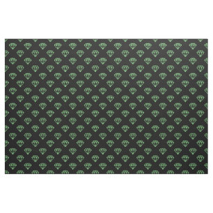 Diamond - Mint Green on Black Fabric