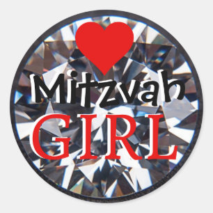 Diamond Mitzvah Girl Classic Round Sticker