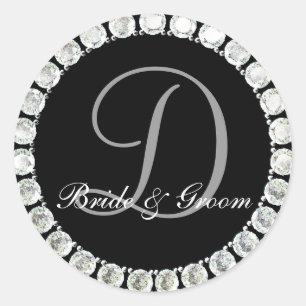 Diamond monogram D customizable seal