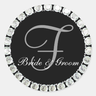Diamond monogram F customizable seal