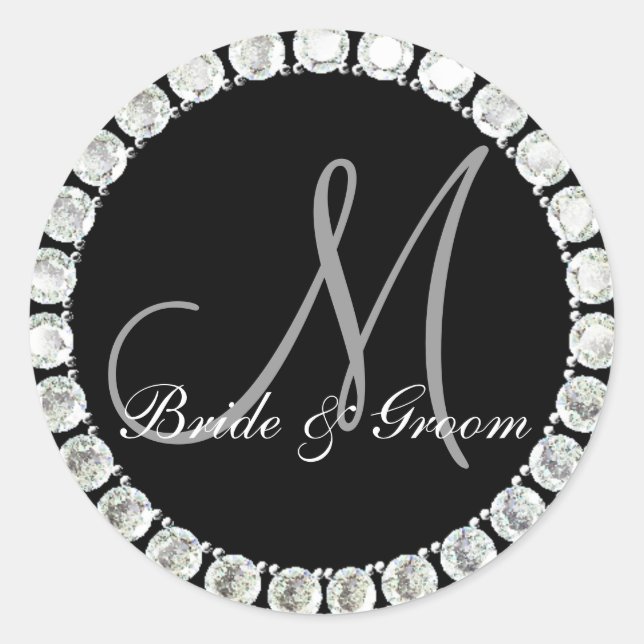 Diamond monogram M customizable seal (Front)