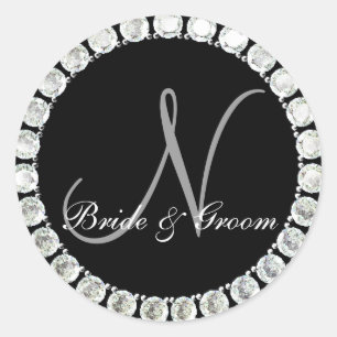 Diamond monogram N customizable seal