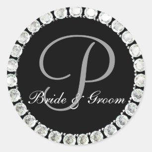 Diamond monogram P customizable seal