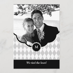 Diamond Monogram Photo Wedding Announcement