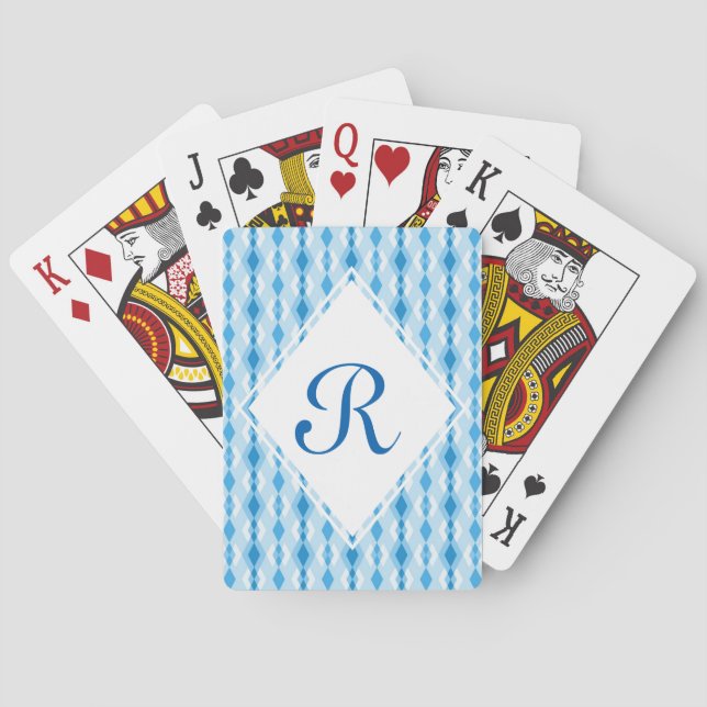 Diamond Monogram Playing Cards (Back)