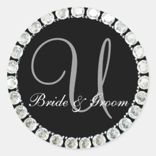 Diamond monogram U customizable seal
