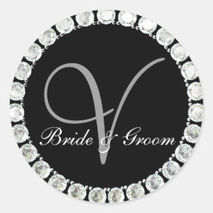 Diamond monogram V customizable seal