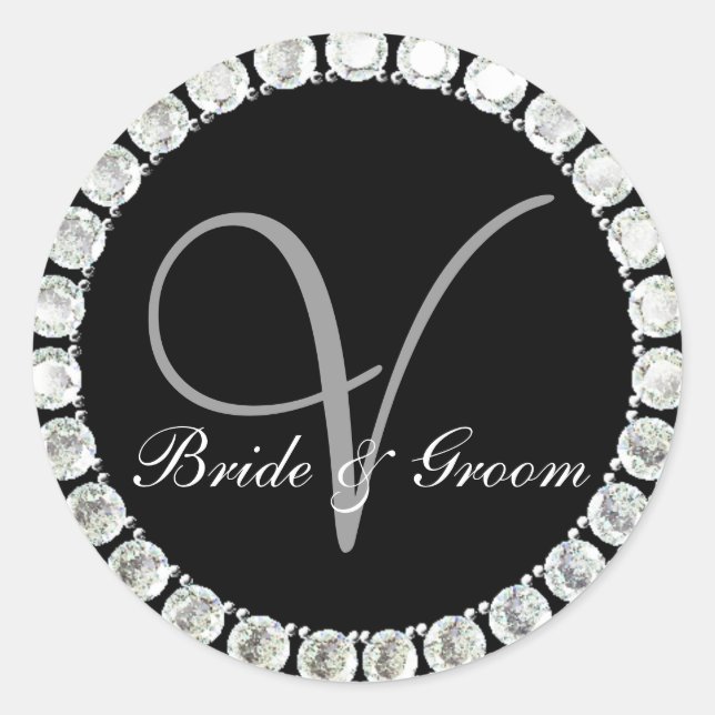 Diamond monogram V customizable seal (Front)