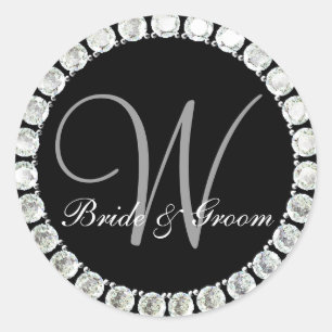 Diamond monogram W customizable seal
