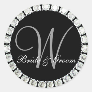 Diamond monogram W customizable seal