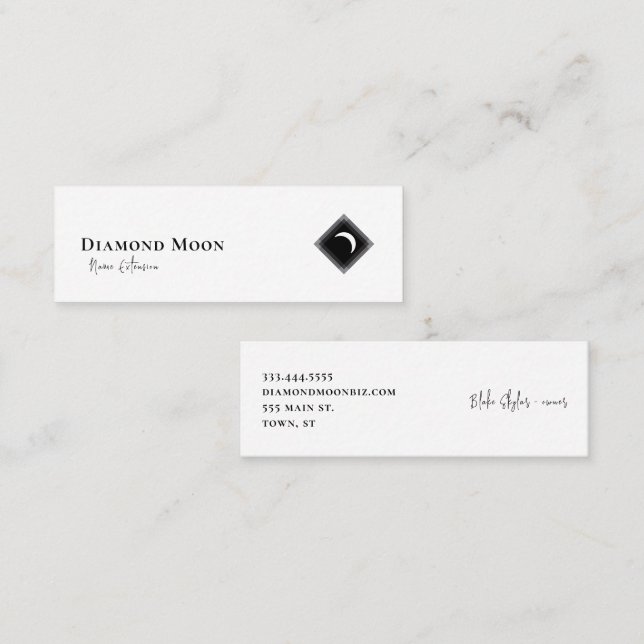 Diamond Moon Logo Mini Business Card (Front/Back)