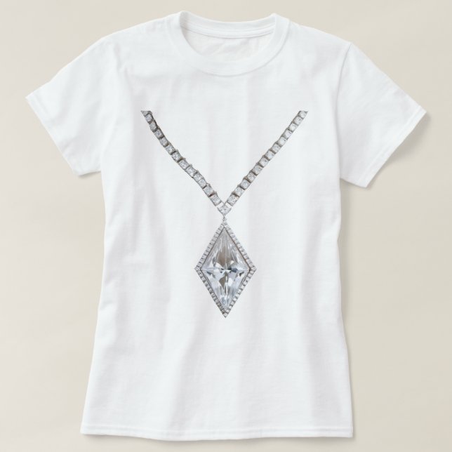 Diamond Necklace White T-Shirt (Design Front)