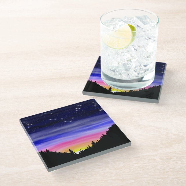 Diamond Night Glass Coaster (Angled)