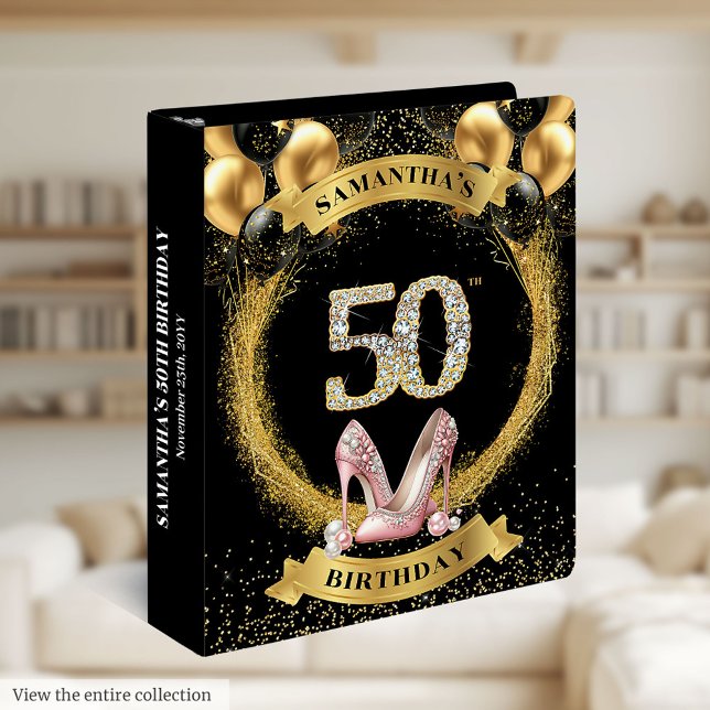 Diamond Numbers 50e Anniversaire Classeur Talons G (Diamond Numbers 50th Birthday Binder Glam Heels)