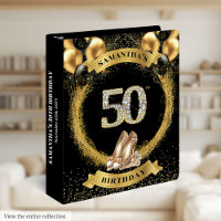 Diamond Numbers 50th Birthday Album Gold Balloon