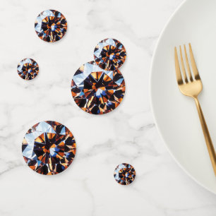 Diamond Orange Crystal Pattern Confetti