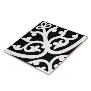 Diamond Oriented Stylish Abstract Black & White Tile