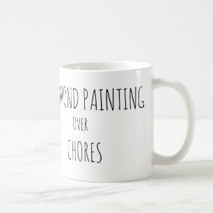 Diamond painting over chores coffee mug