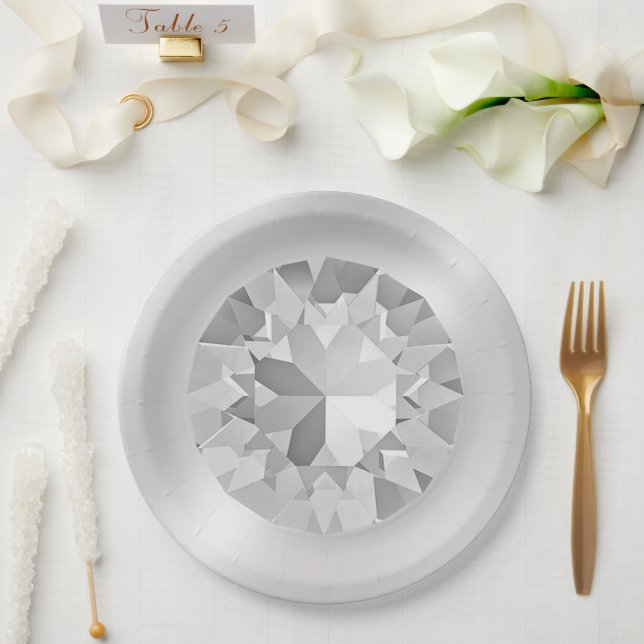 Diamond  Paper Plates (Wedding)