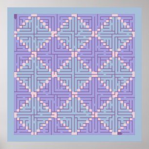 Diamond Patchwork Maze Poster