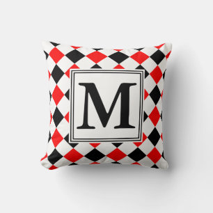 Diamond Pattern #3 Monogrammed Throw Pillow