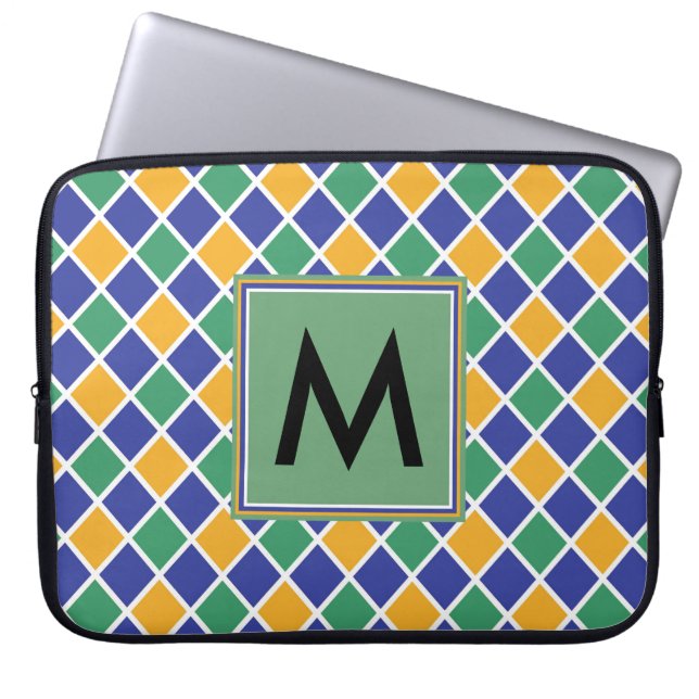 Diamond Pattern #86 Monogrammed Laptop Sleeve (Front)