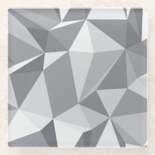 Diamond Pattern - Abstract Polygon Glass Coaster
