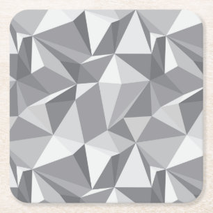 Diamond Pattern - Abstract Polygon Square Paper Coaster