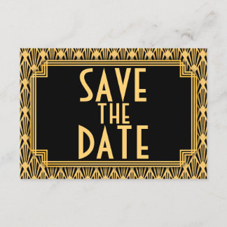 Diamond Pattern Art Deco Wedding Save the Date