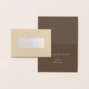 Diamond pattern Foil Thank You Card