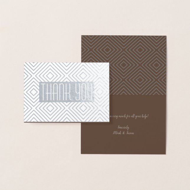 Diamond pattern Foil Thank You Card (Display)