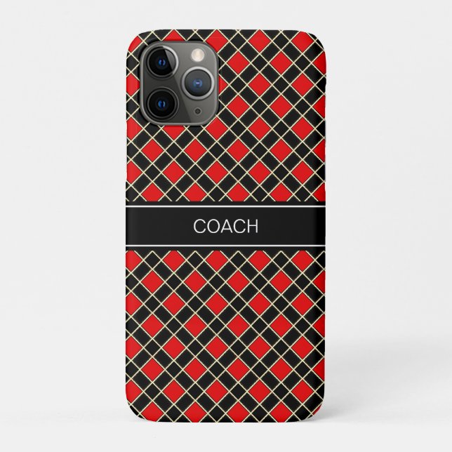 Diamond pattern in black and red Case-Mate iPhone case (Back)