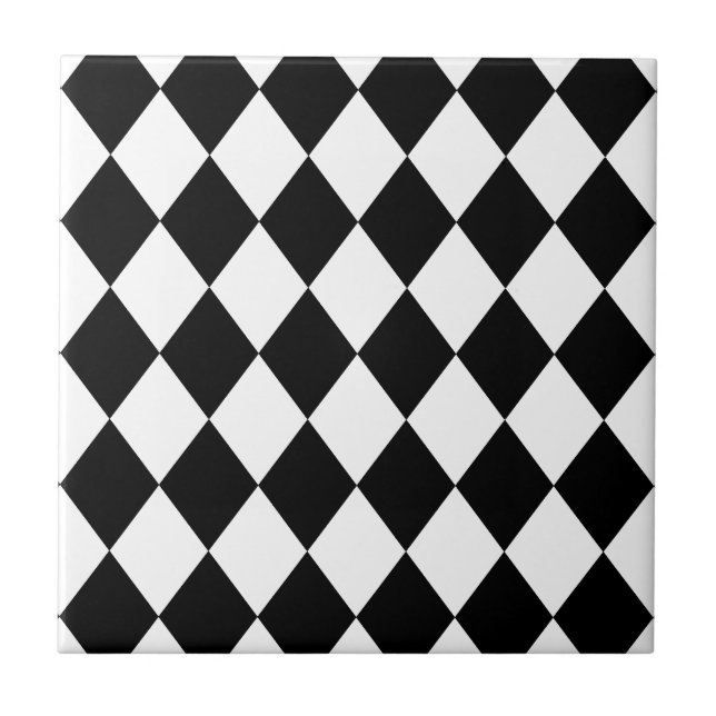 DIAMOND PATTERN in BLACK ~ Tile (Front)