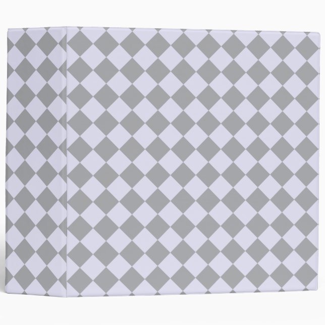 Diamond pattern in grey and lavender binder (Front/Spine)